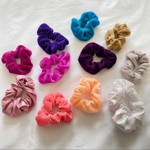 11 NEW Anthropologie Scrunchies Colorful Velvet Iridescent Hair Accessories